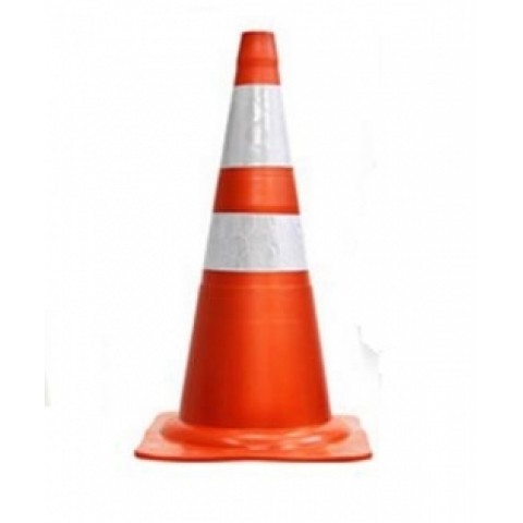 Cone PVC Rigido Refletivo laranja e branco 75 cm - Plastcor